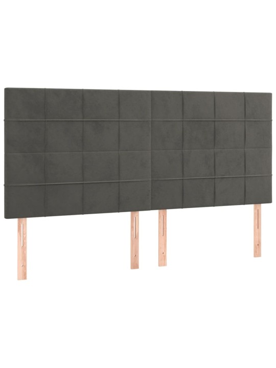 Box spring postel s matrací a LED tmavě šedá 180x200 cm samet