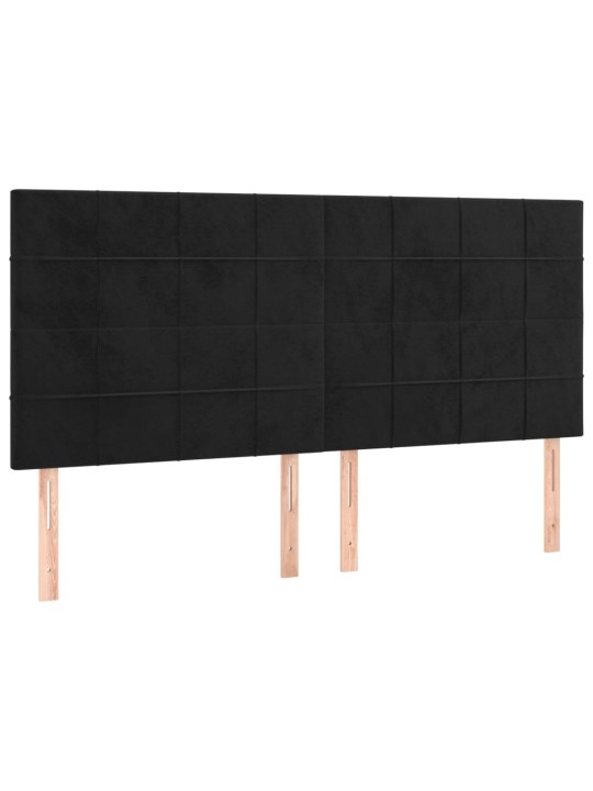Box spring postel s matrací a LED černá 200x200 cm samet