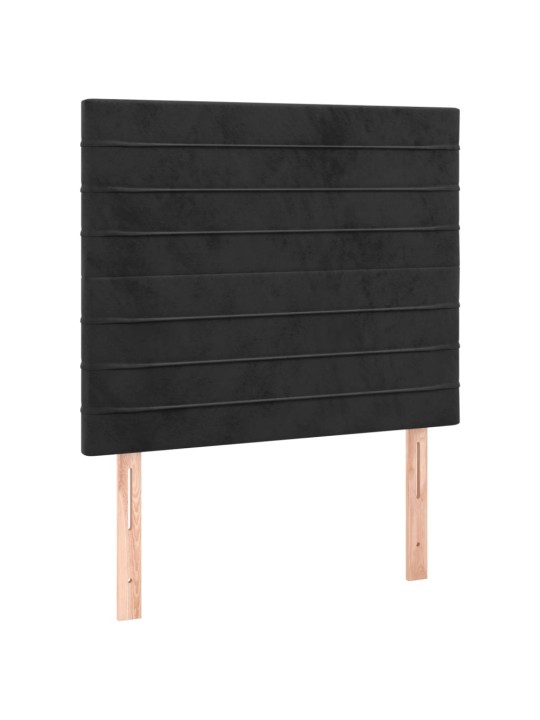 Box spring postel s matrací a LED černá 100x200 cm samet