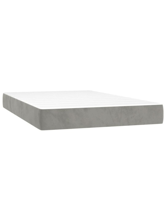 Box spring postel s matrací a LED světle šedá 120x200 cm samet