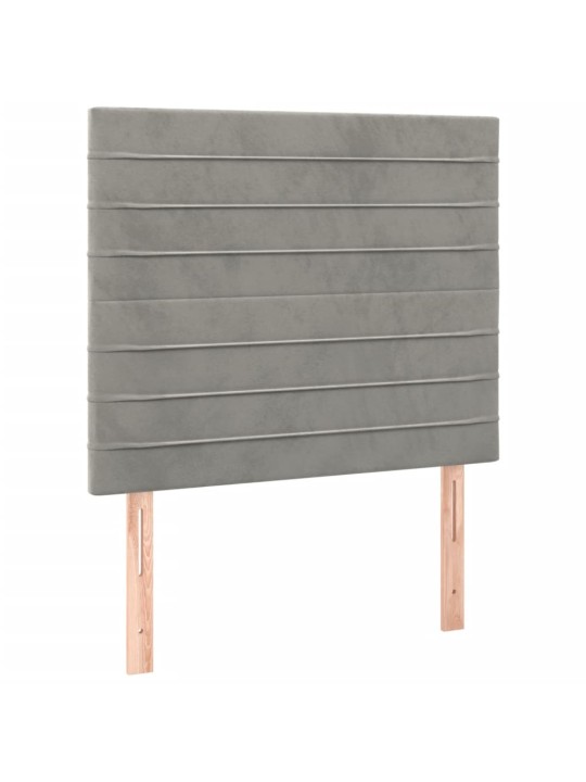 Box spring postel s matrací a LED světle šedá 120x200 cm samet