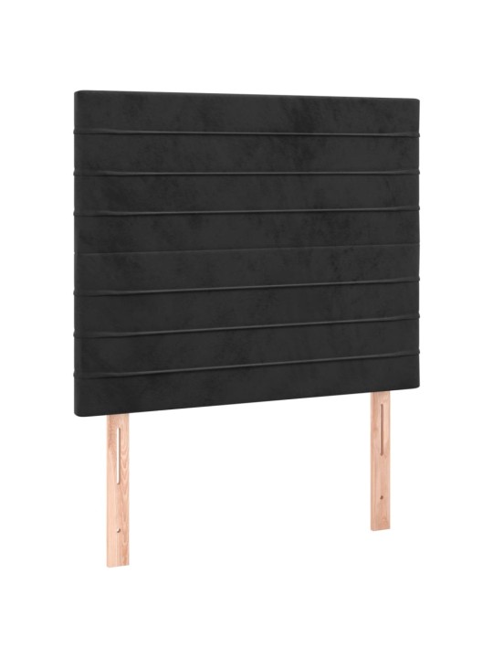 Box spring postel s matrací a LED černá 120x200 cm samet