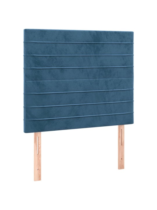 Box spring postel s matrací a LED tmavě modrá 120x200 cm samet