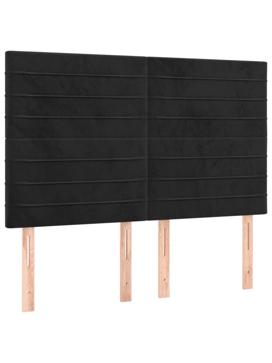 Box spring postel s matrací a LED černá 140x190 cm samet