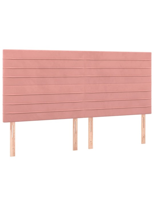 Box spring postel s matrací a led růžová 160x200 cm samet