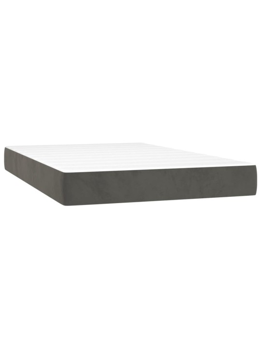 Box spring postel s matrací a LED tmavě šedá 120x200 cm samet