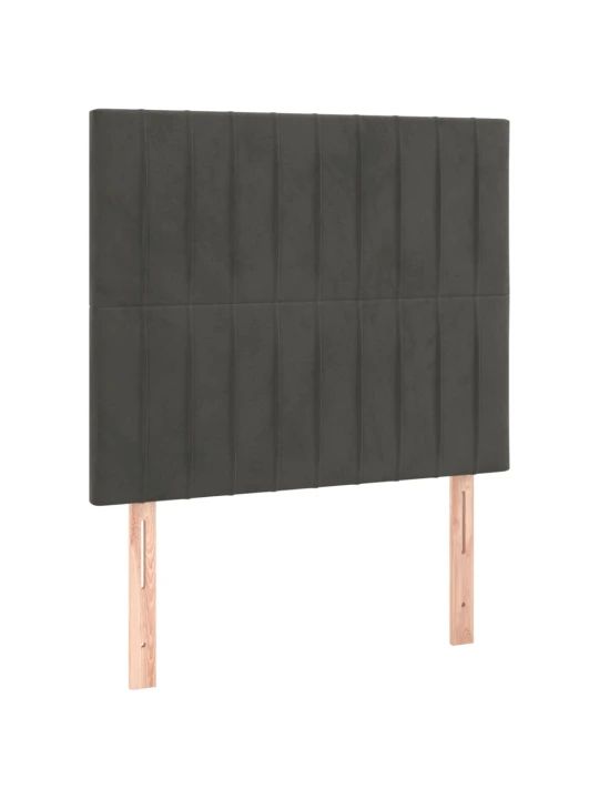 Box spring postel s matrací a LED tmavě šedá 120x200 cm samet