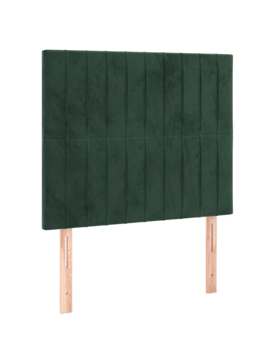 Box spring postel s matrací a led tmavě zelená 120x200 cm samet