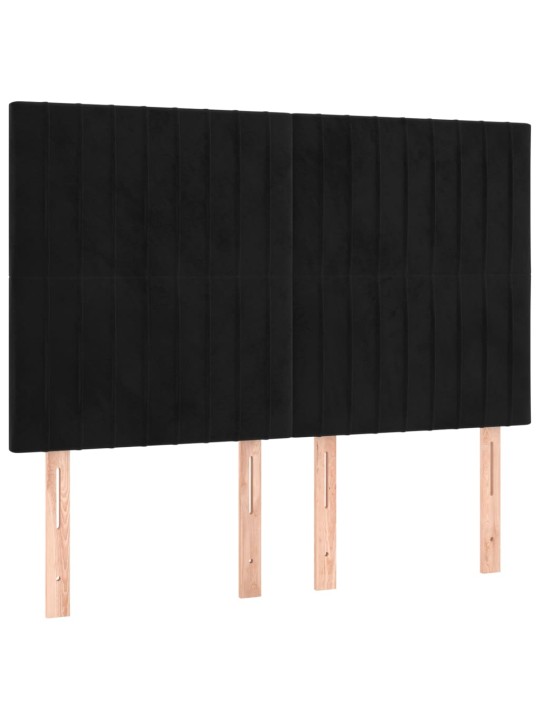 Box spring postel s matrací a LED černá 140x190 cm samet