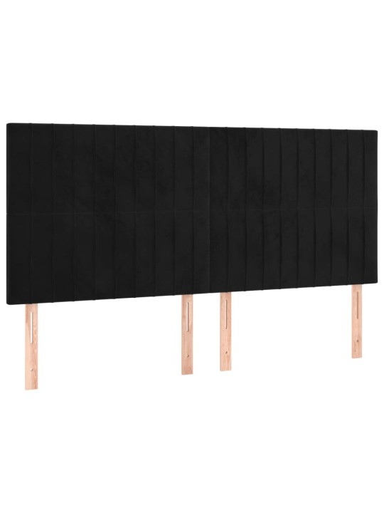 Box spring postel s matrací a LED černá 200x200 cm samet