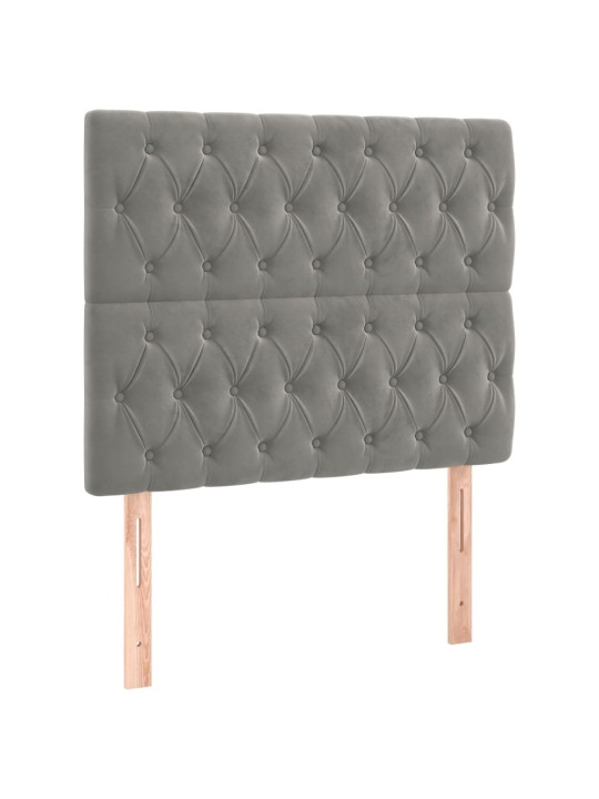 Box spring postel s matrací a LED světle šedá 120x200 cm samet