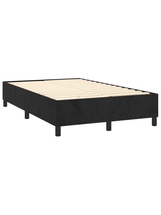 Box spring postel s matrací a LED černá 120x200 cm samet