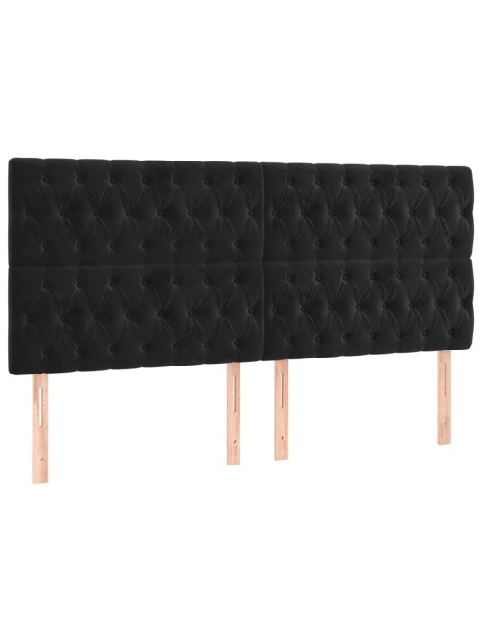 Box spring postel s matrací a LED černá 200x200 cm samet