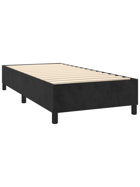 Box spring postel s matrací a LED černá 100x200 cm samet