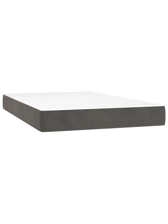 Box spring postel s matrací a LED tmavě šedá 120x200 cm samet