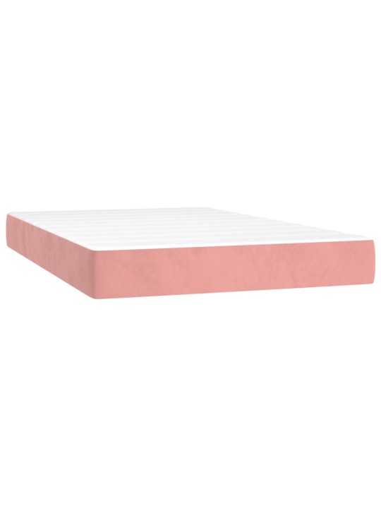 Box spring postel s matrací a led růžová 120x200 cm samet