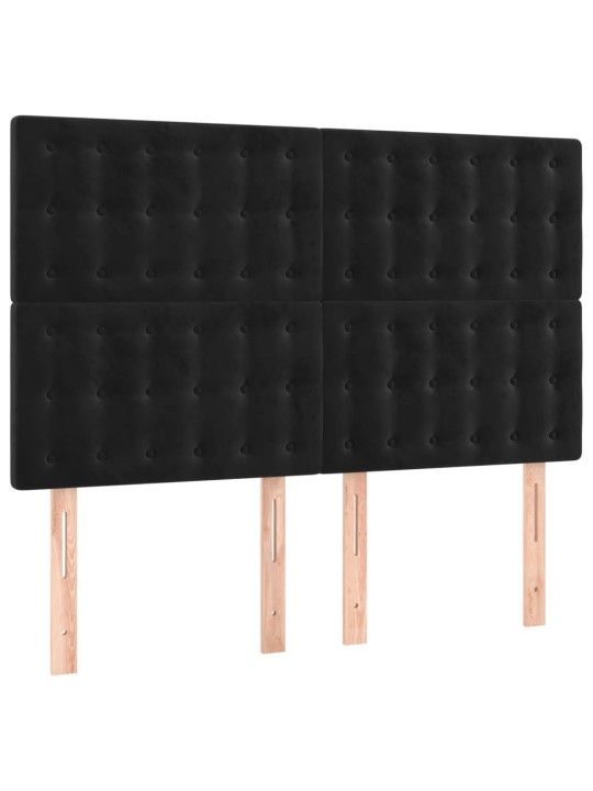 Box spring postel s matrací a LED černá 140x190 cm samet