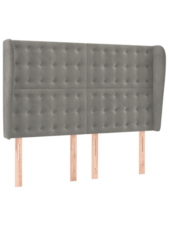 Box spring postel s matrací a LED světle šedá 140x200 cm samet