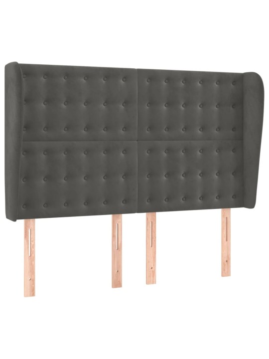 Box spring postel s matrací a LED tmavě šedá 140x200 cm samet