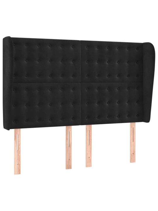 Box spring postel s matrací a led černá 140x200 cm samet