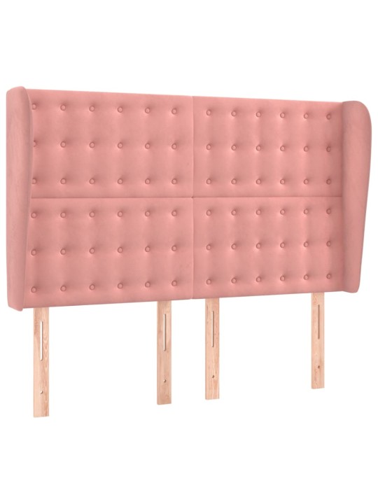 Box spring postel s matrací a led růžová 140x200 cm samet