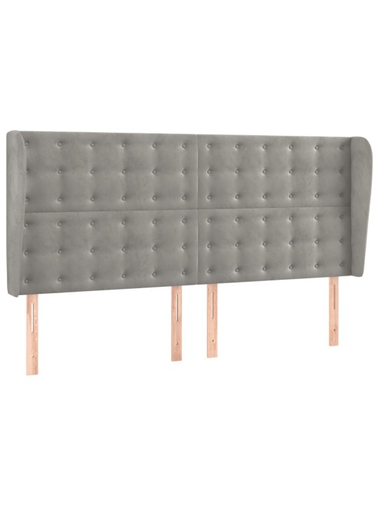 Box spring postel s matrací a led světle šedá 160x200 cm samet