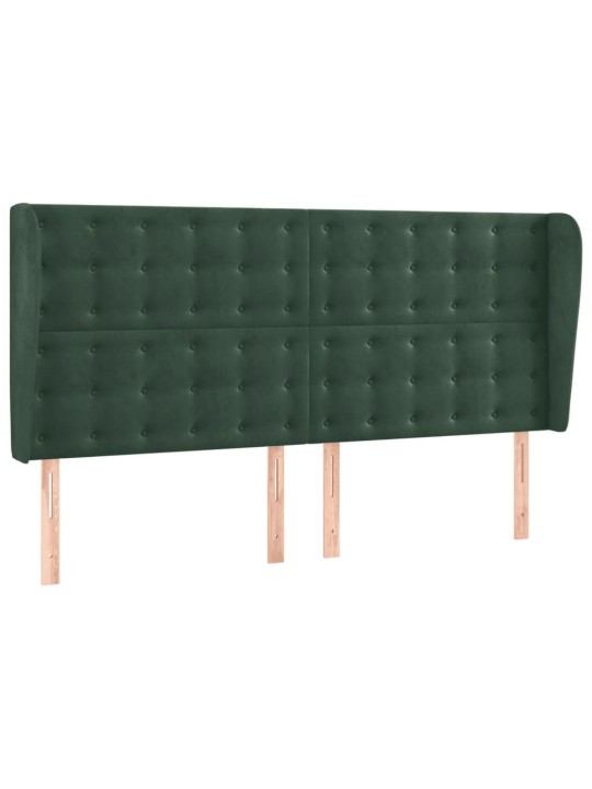 Box spring postel s matrací a led tmavě zelená 160x200 cm samet