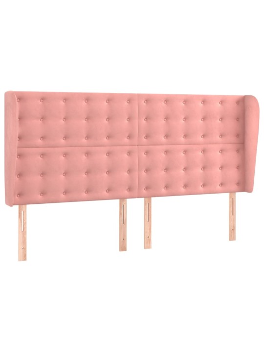 Box spring postel s matrací a led růžová 200x200 cm samet