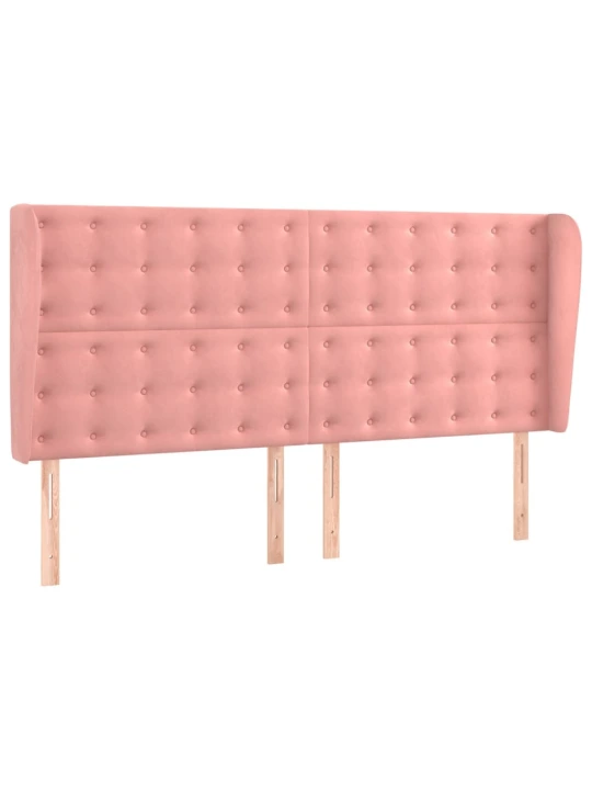 Box spring postel s matrací a led růžová 200x200 cm samet