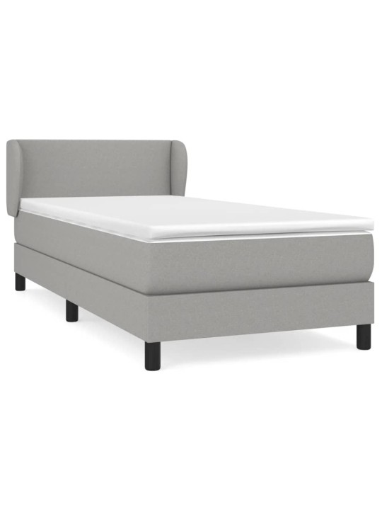 Box spring postel s matrací světle šedá 80 x 200 cm textil