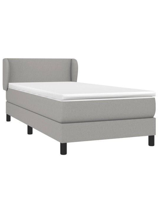 Box spring postel s matrací světle šedá 80 x 200 cm textil