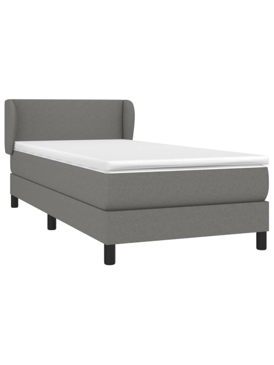 Box spring postel s matrací tmavě šedá 90x190 cm textil