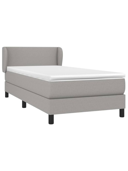 Box spring postel s matrací světle šedá 90x200 cm textil