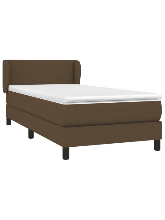 Box spring postel s matrací tmavě hnědá 90x200 cm textil