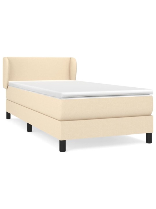 Box spring postel s matrací krémová 100 x 200 cm textil