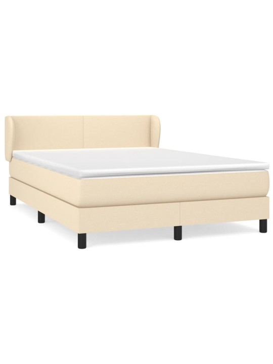 Box spring postel s matrací krémová 140x190 cm textil