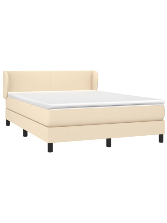 Box spring postel s matrací krémová 140x190 cm textil