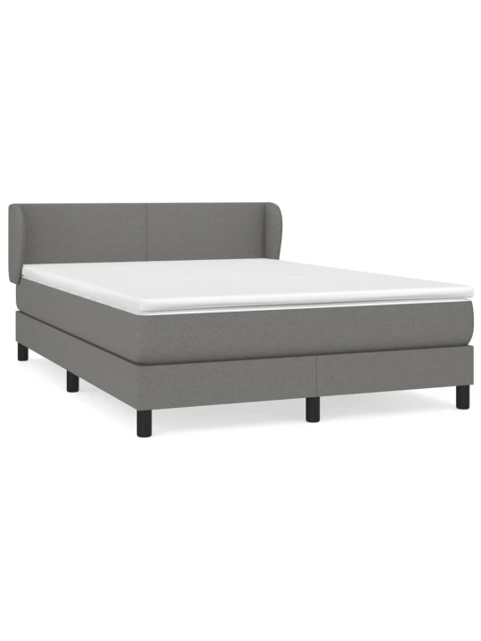 Box spring postel s matrací tmavě šedá 140x200 cm textil