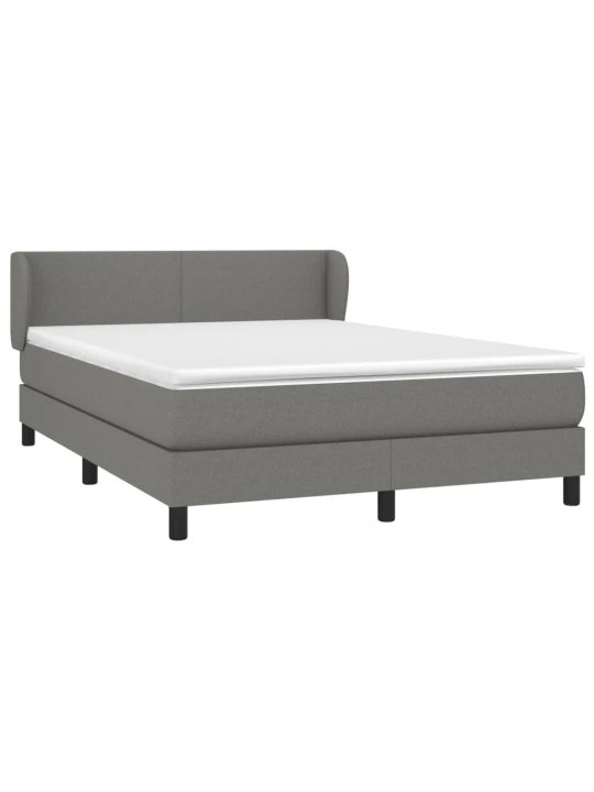 Box spring postel s matrací tmavě šedá 140x200 cm textil