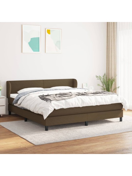 Box spring postel s matrací tmavě hnědá 160x200 cm textil
