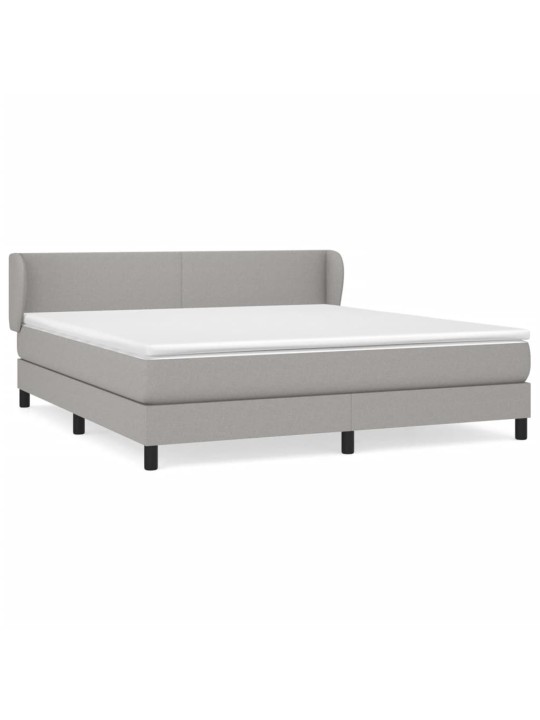 Box spring postel s matrací světle šedá 180 x 200 cm textil