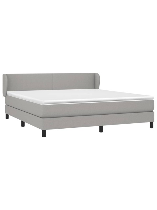 Box spring postel s matrací světle šedá 180 x 200 cm textil