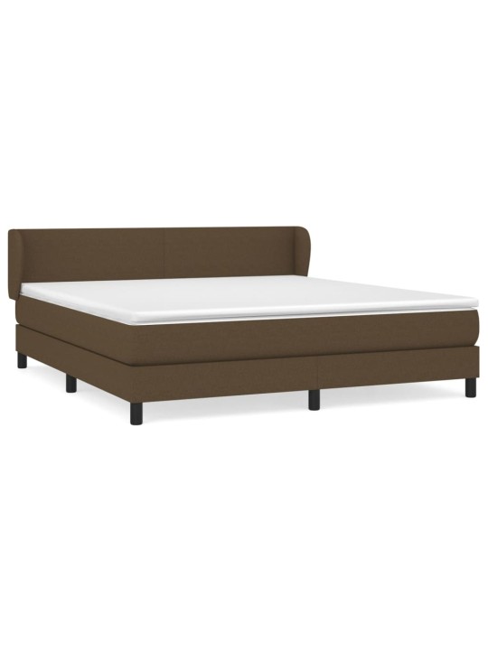 Box spring postel s matrací tmavě hnědá 180x200 cm textil