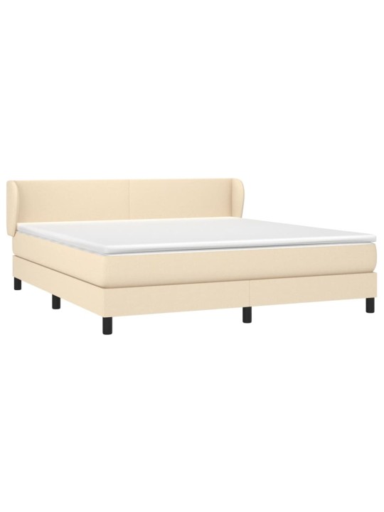 Box spring postel s matrací krémová 180x200 cm textil
