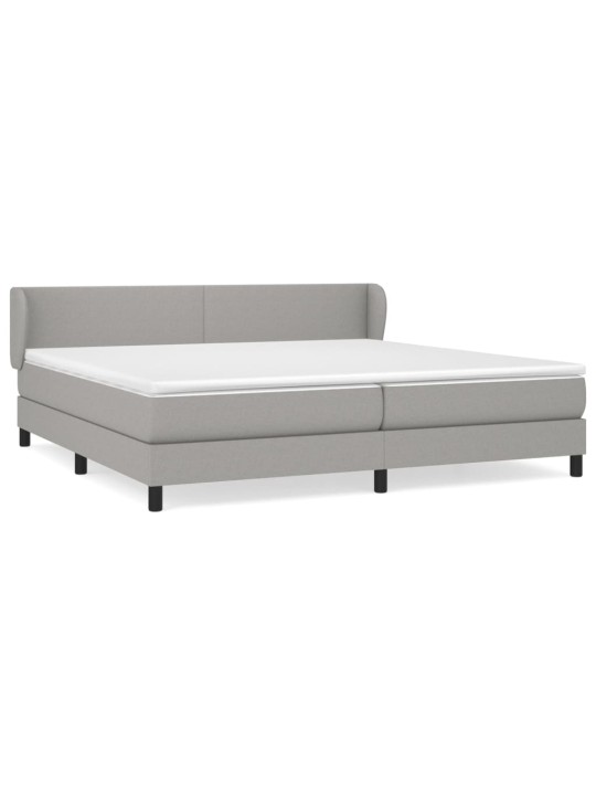 Box spring postel s matrací světle šedá 200 x 200 cm textil