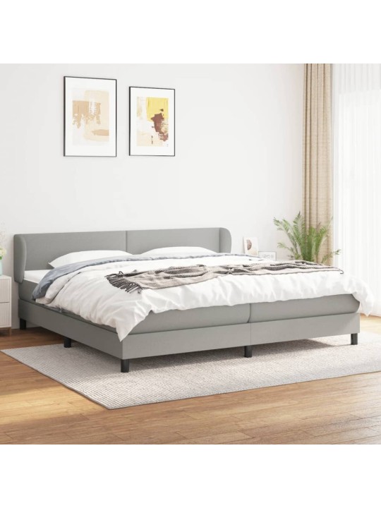 Box spring postel s matrací světle šedá 200 x 200 cm textil