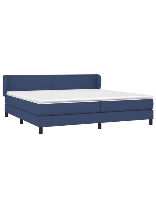Box spring postel s matrací modrá 200x200 cm textil