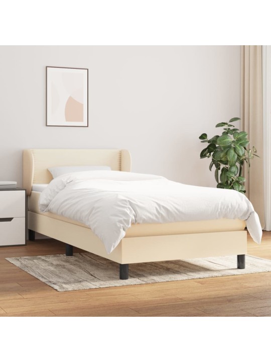 Box spring postel s matrací krémová 80 x 200 cm textil