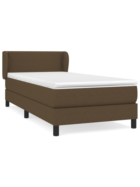 Box spring postel s matrací tmavě hnědá 90x200 cm textil