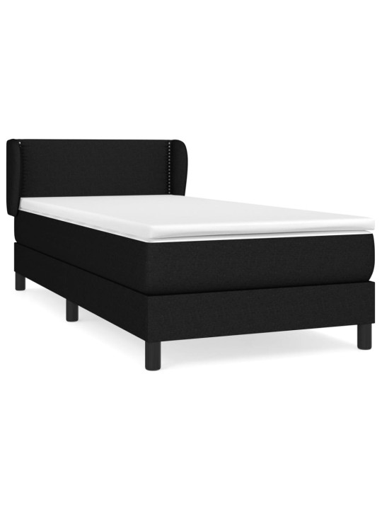 Box spring postel s matrací černá 100 x 200 cm textil